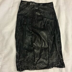 Custom Medium Faux Leather Midi Skirt